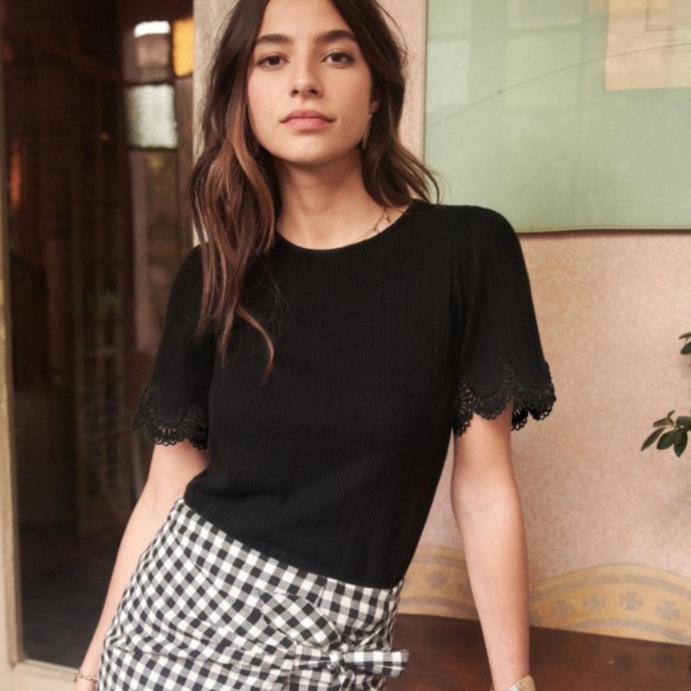 Sezane | Clea Scalloped Top | Size: M